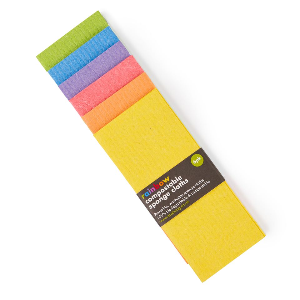 Compostable Sponge Cleaning Cloths Rainbow