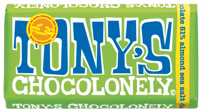 Tony's Chocolonely Dark Chocolate 51% Almonds and Sea Salt 180g